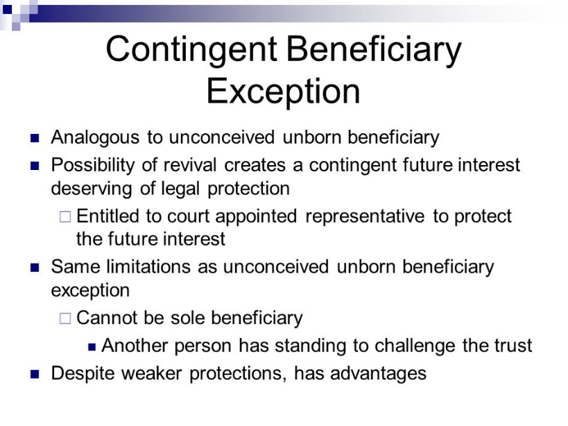 Contingent Beneficiary Exceptions